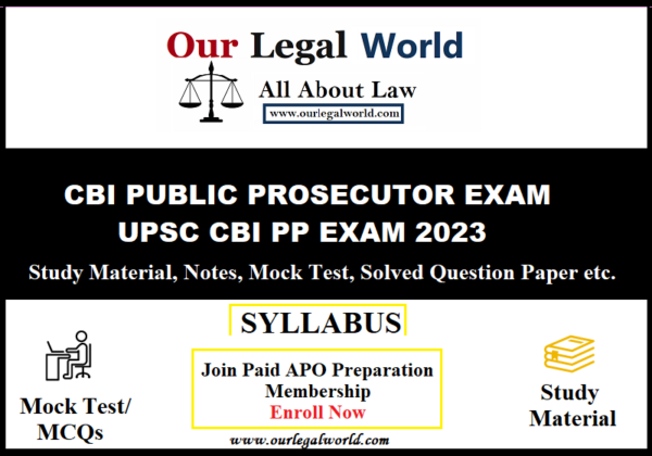 CBI PP Previous Year Question Paper Notes 2023 Ourlegalworld